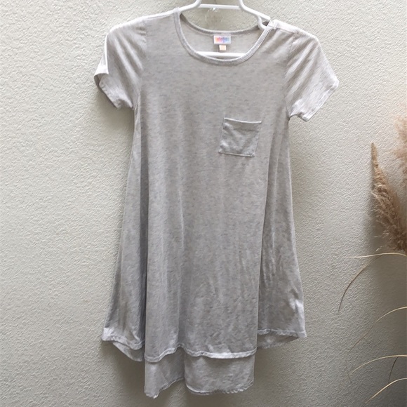 LuLaRoe | Carly t-shirt dress hi low hem grey - Picture 2 of 14